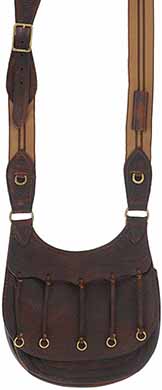Hunting Pouch, 
elk tanned leather, 
11" by 10", plain front flap with game keepers